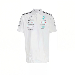 F1新款梅赛德斯奔驰AMG车队队服梅奔短袖T恤白色polo衫周边文化衫