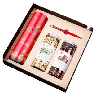 国风雅韵精美花茶礼盒玫瑰花茉莉花文创小礼品复古典不锈钢杯子文艺范保温杯送老师同学女生网红ins创意礼物