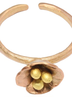 罂粟花开口ins冷淡风戒指