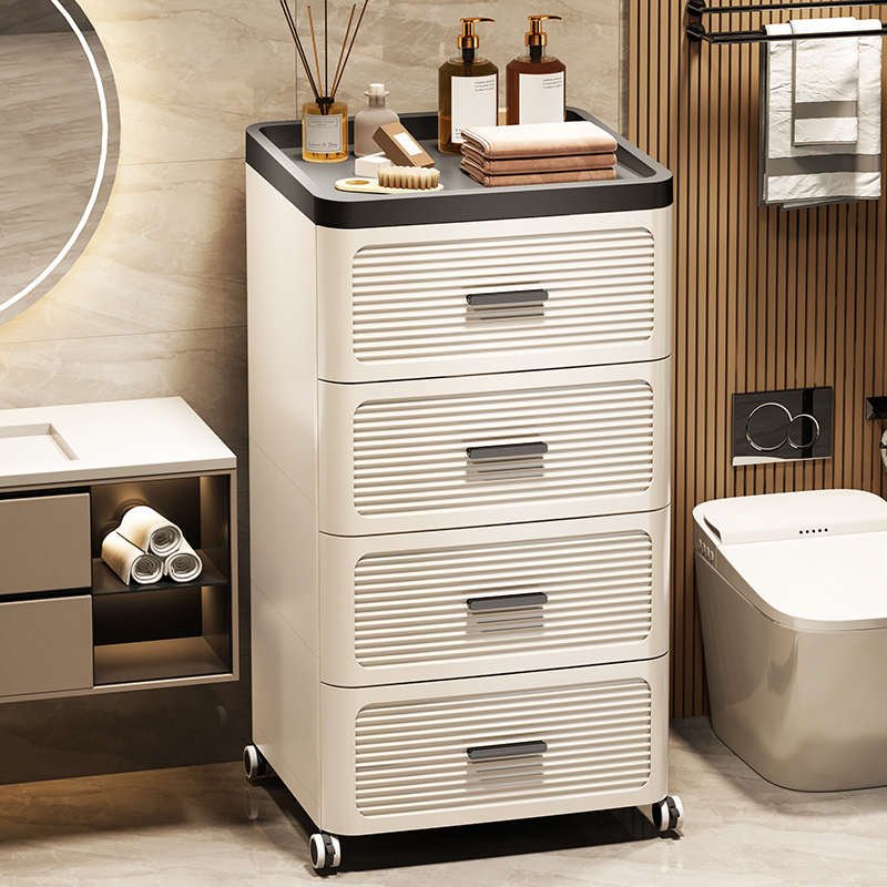 收纳柜抽屉式家用储物柜客厅塑料柜卧室五斗柜床头置物柜移动带轮