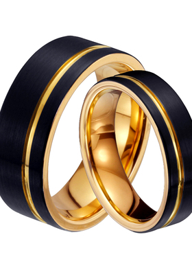 欧美轻奢情侣刻字定制戒指