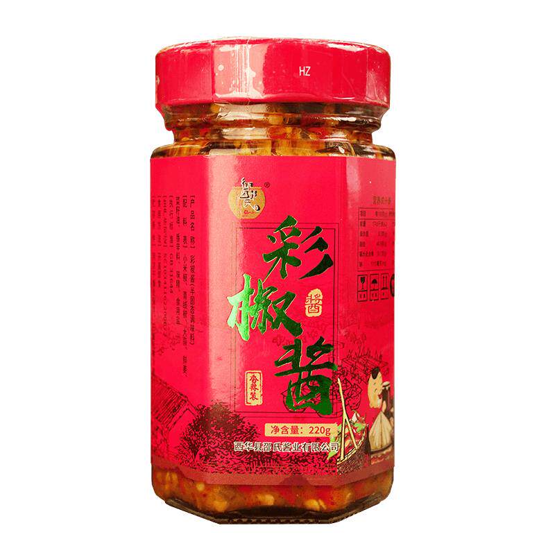 农家香辣彩椒酱蒜蓉剁椒酱辣椒酱下饭菜特产剁椒酱双椒酱拌饭爆辣