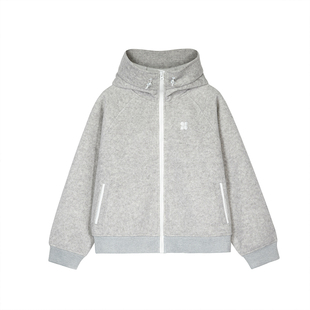 King Prince连帽毛呢卫衣美式复古宽松运动休闲情侣拉链帽衫外套