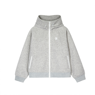 King Prince连帽毛呢卫衣美式复古宽松运动休闲情侣拉链帽衫外套