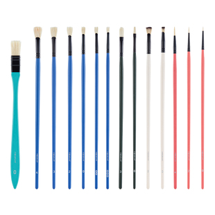 米娅小小鸟水粉笔美术生专用水粉丙烯油画色彩绘画笔平头笔猪鬃尼龙扇形笔勾线笔初学者学生练习联考专用画材