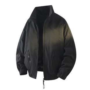 春季夹克男高级感痞帅2026新款春秋休闲立领男士外套潮流拉链装饰