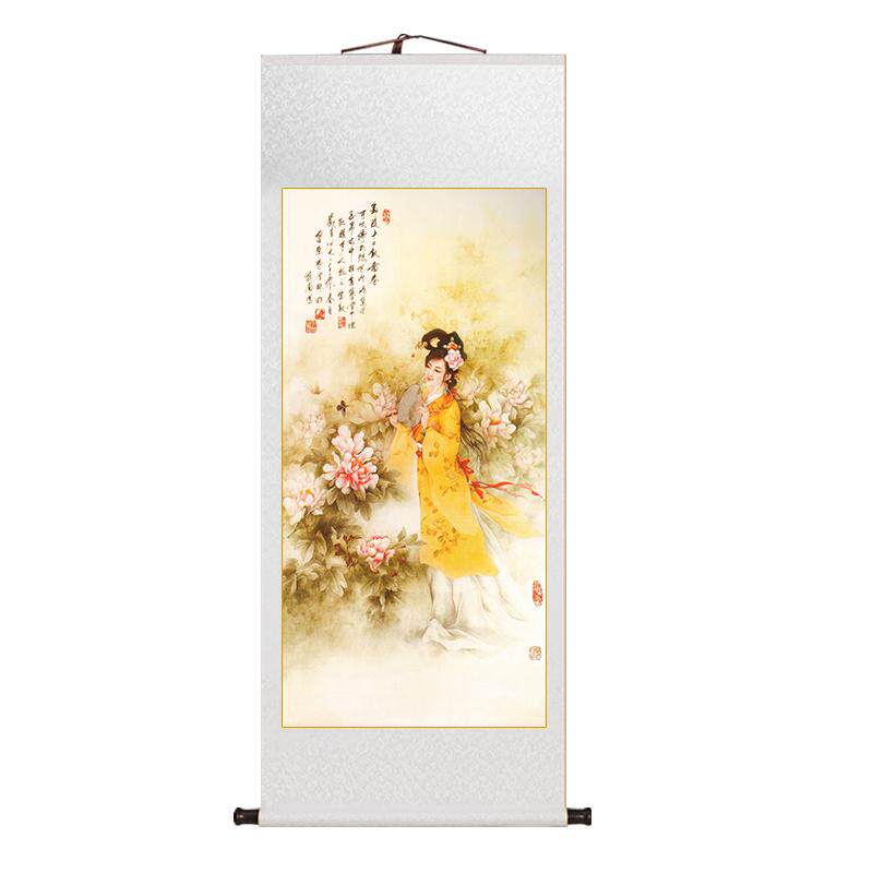 金陵十二钗国画中式卷轴挂画玄关