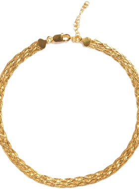 麻花法式宫廷风编织项链女