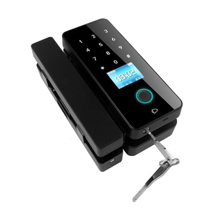 免开孔双门智能电子锁办公室玻璃门指纹锁单开免布线指纹锁免布线