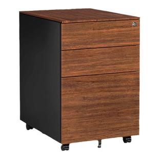 移动抽屉柜办公室桌下文件收纳柜置物柜矮柜铁皮储物柜带锁活动柜