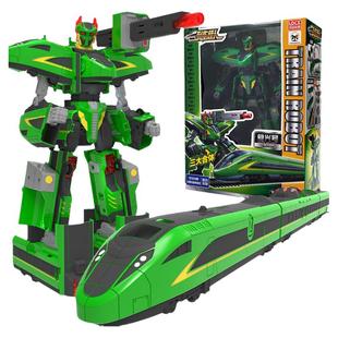 列车超人绿先知变形机器人玩具机甲三合体儿童男孩金刚高铁复兴号