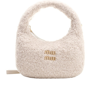 MIU MIU 缪缪女士wander 迷你羊皮毛单肩手提包 25秋冬意大利代购