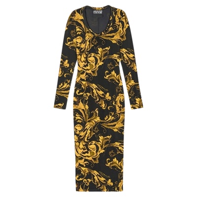 【新品】VERSACE JEANS COUTURE 女士Porcelain Barocco长裙