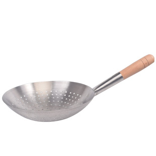 大洞漏勺过水漏勺汤粉漏勺大孔老式特大凉虾漏勺家用捞粉商用圆形