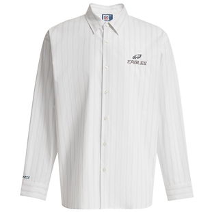 SEASON HIGH男装NFL联名衬衫2025秋季老鹰队条纹刺绣字母长袖上衣