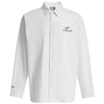 SEASON HIGH男装NFL联名衬衫2025秋季老鹰队条纹刺绣字母长袖上衣