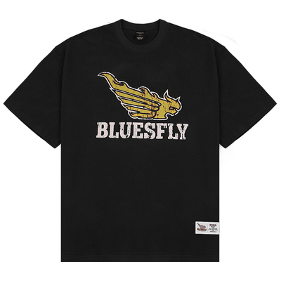 BLUESFLY印花短袖男女纯棉宽松潮