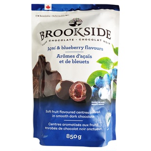 加拿大进口brookside贝客诗蓝莓黑巧克力豆零食果汁味夹心糖果豆