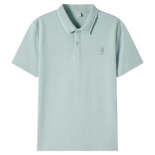 快鱼纯色商务男士POLO衫2026新款透气翻领短袖T恤夏季男装上衣男