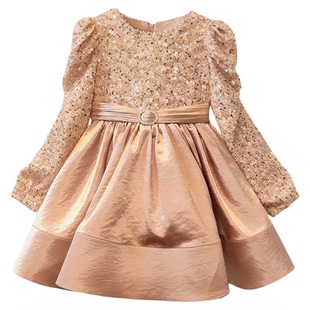 富家千金高级感女童连衣裙秋洋气蓬蓬裙子儿童公主裙高端生日礼服