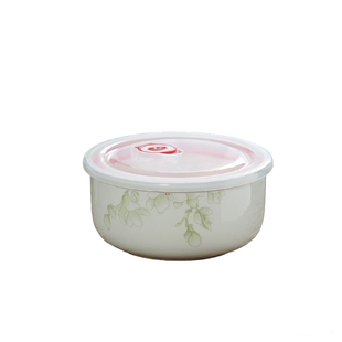 食品级无铅骨瓷可微波保鲜碗带盖泡面陶瓷碗家用食堂蒸蛋密封饭盒