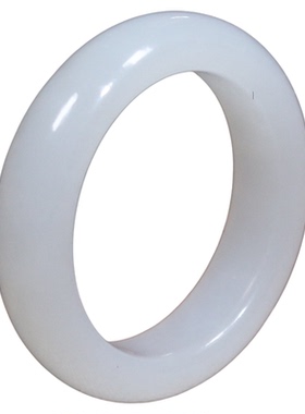 天然和田羊脂白玉圆环素圈戒指