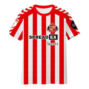 24-25赛季桑德兰队服足球衣服冰丝速干短袖T恤衫男女球迷服半袖