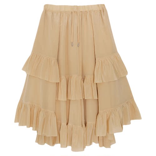 【现货】设计师品牌IMMI 26SS桑蚕丝蛋糕半身裙MWEFWWSK1367X