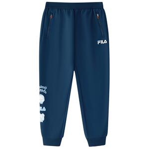 FILA KIDS斐乐童装男大童长裤2024冬季新款儿童宽松收口针织裤潮