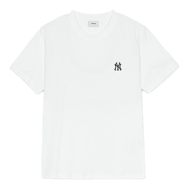 MLB官方 KARINA同款男女百搭休闲T恤经典纯色圆领25夏季新款TSB01