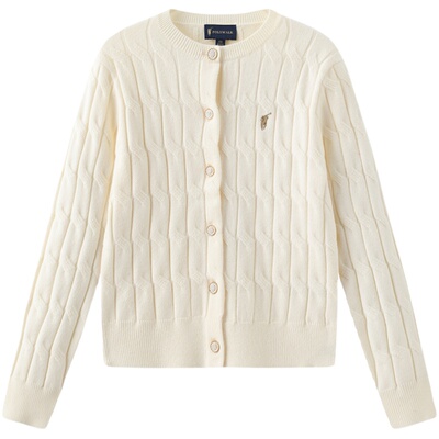 POLOWALK女童立体绞花毛衣