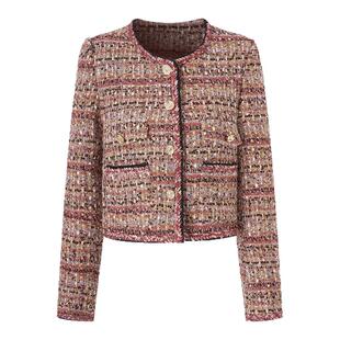 2025秋冬新款法式名媛气质千金小香风编织粗花呢短款外套女上衣