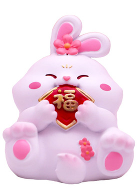兔年可爱小摆件树脂工艺品礼品