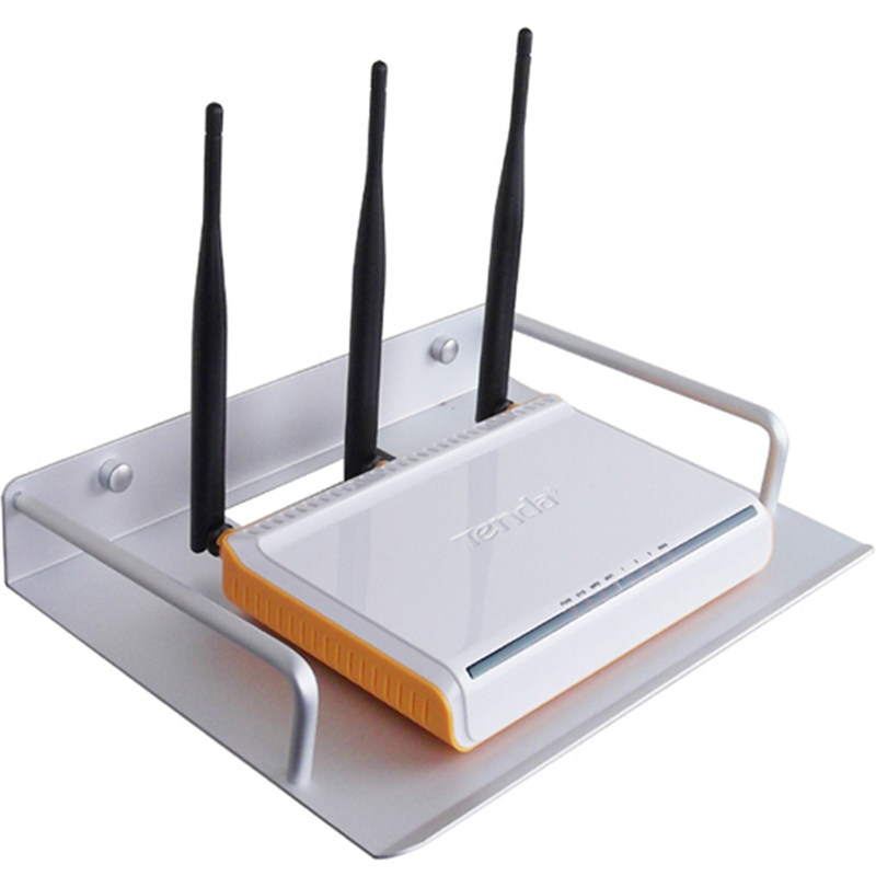 电视机顶盒置物架wifi放路由器支架投影仪收纳盒打孔墙上光猫架子