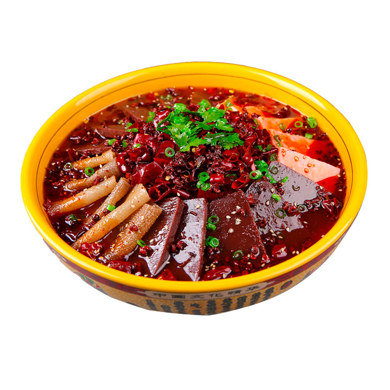 假菜饭店毛血旺水煮鱼肉片样品
