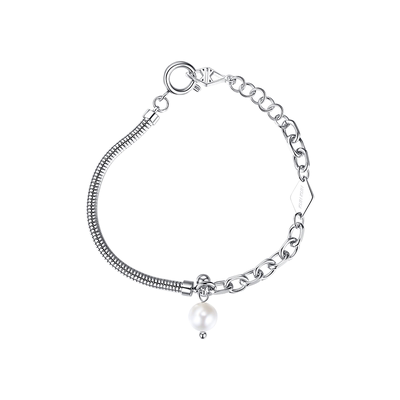 KLINKLIN双层菱形项链O字圆蛇拼接手链