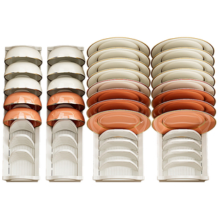 束丰家居厨房碗碟置物架橱柜提拉式碗盘筷勺子收纳架沥水家用改造