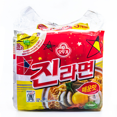 韩国辣味金拉面五连包