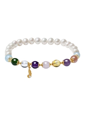 周六福淡水珍珠手串女s925银手链手饰时尚百搭送女友圣诞礼物