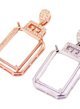 diy四爪倒角蜜蜡12*16吊坠空托