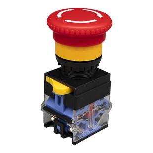 22MM按钮开关LA38-11ZS蘑菇头急停旋转紧急停止自锁电源开关220V