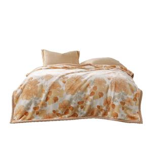 水星家纺拉舍尔毯子午休空调毯沙发毯保暖绒感盖毯可水洗毛毯床品