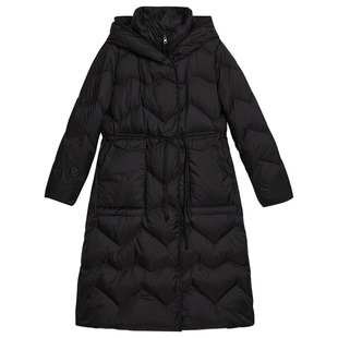 YINER音儿专选春季女装时尚立领假两件收腰长款高克重厚实羽绒服