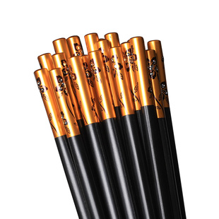 日式客满金筷子合金筷消毒柜用镶嵌工艺酒店用饭店花之语筷