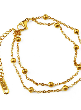 钛钢金色双层转运不掉色手链