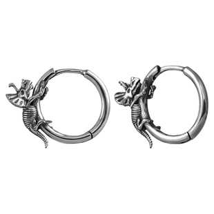 punkyouth恐龙遗产化石耳环哥特复古三角龙925银防过敏个性潮搭