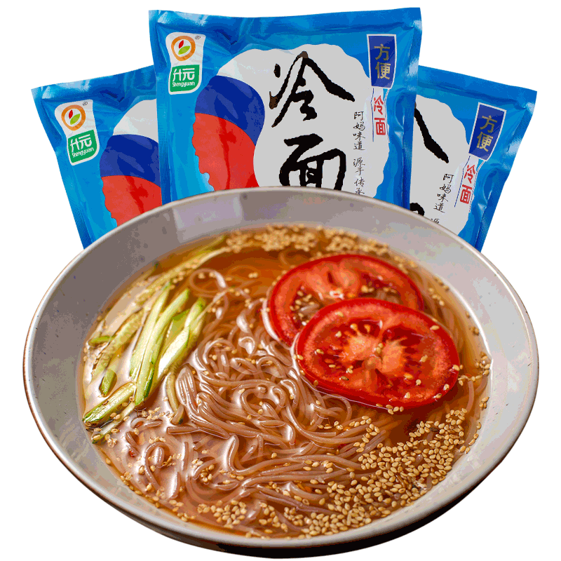 韩氏荞麦冷面带汤料包免煮烫30秒