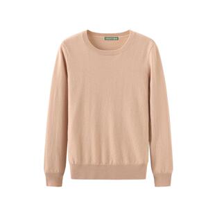 春竹100%绵羊毛圆领纯羊毛衫针织衫基础打底衫毛衣女