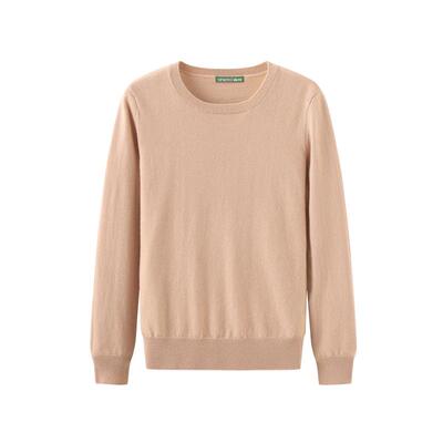 春竹气质显瘦纯羊毛衫圆领