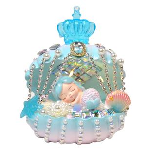 儿童diy手工玩具女孩儿美人鱼小夜灯材料包贝壳笔筒女童制作礼物